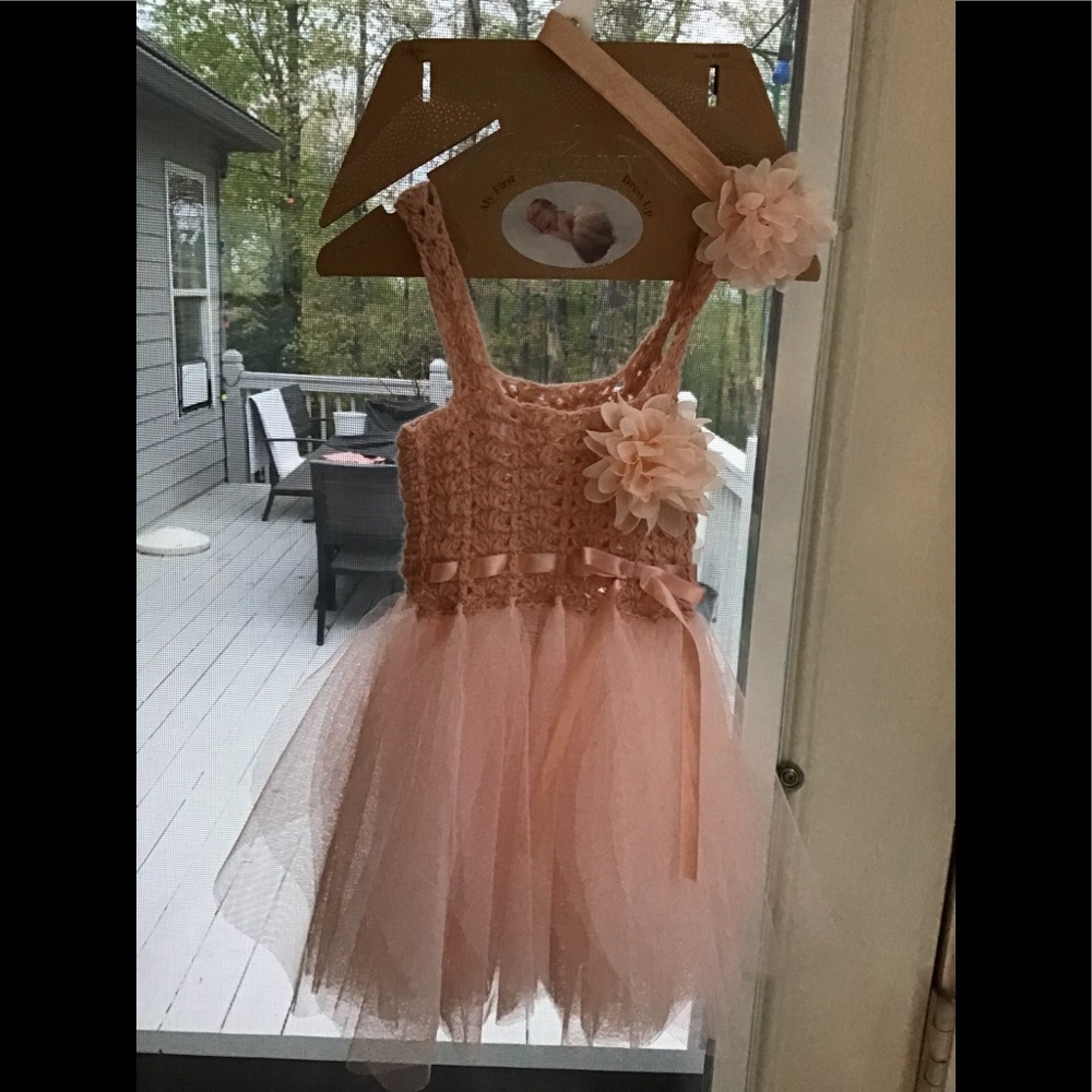 NWT Elly & Emmy Newborn 2 piece fancy tutu and headband set in Dusty rose